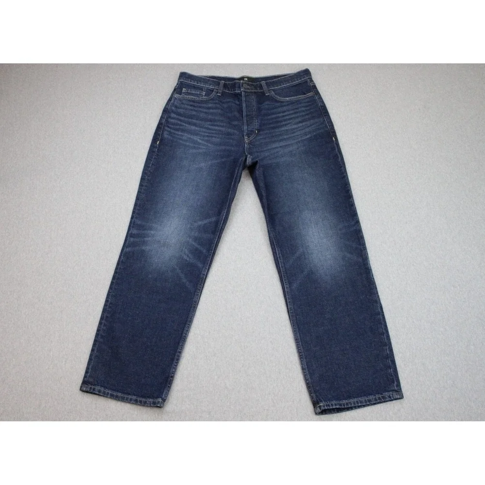 Banana Republic Jeans Mens 32 Blue Cotton Blend Stretch Straight Leg Button Fly